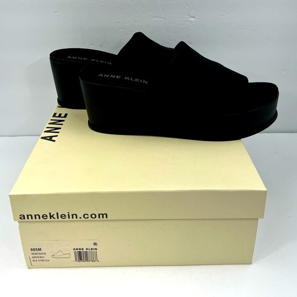 ANNE KLEIN, AKVENTI BLACK STRECH PLATFORM ELASTIC TOP W/SUPER CUSHION SOLE,8.5M - Picture 5 of 16